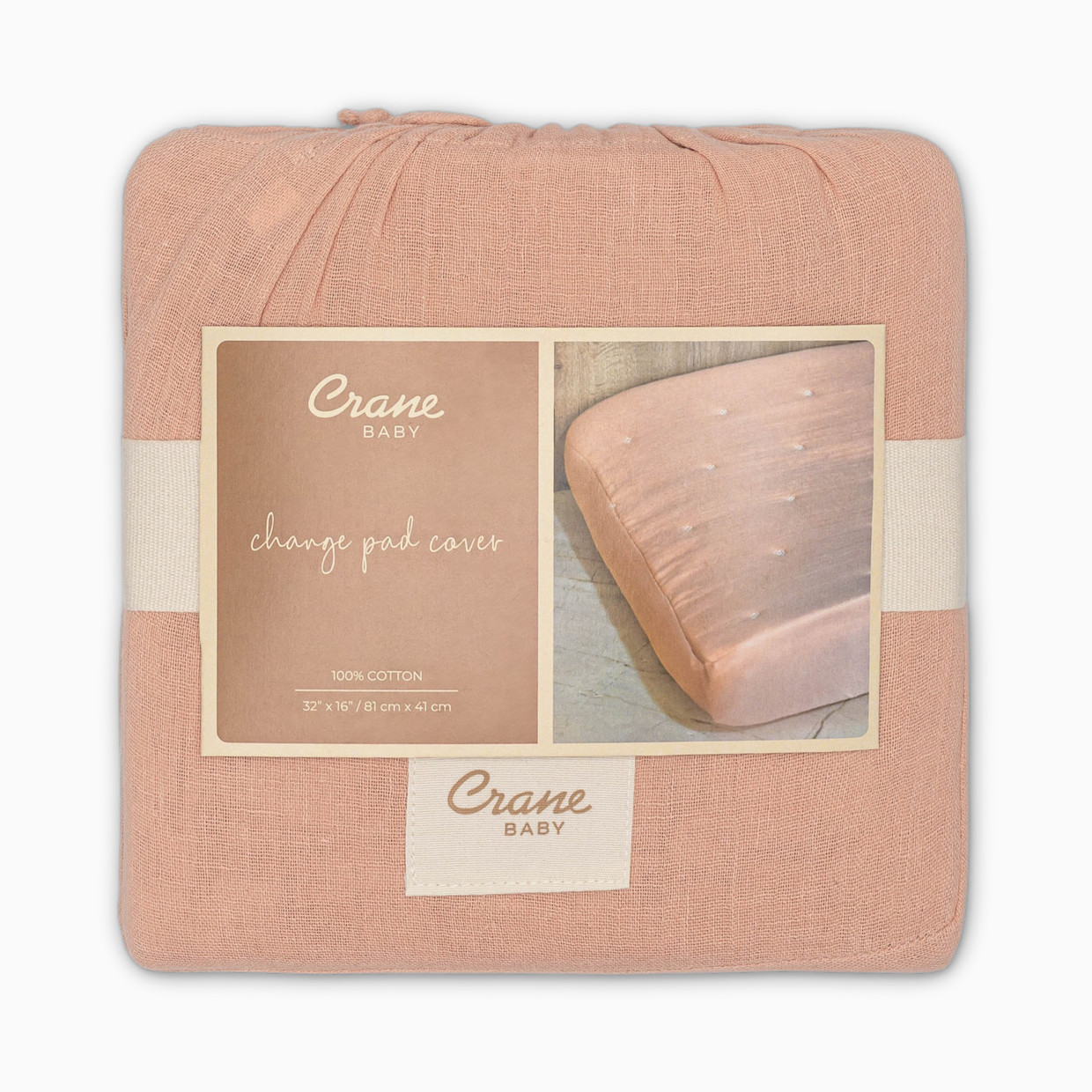 Crane Baby Cotton Quilted Change Pad Cover - Violet Daisy Tuck.