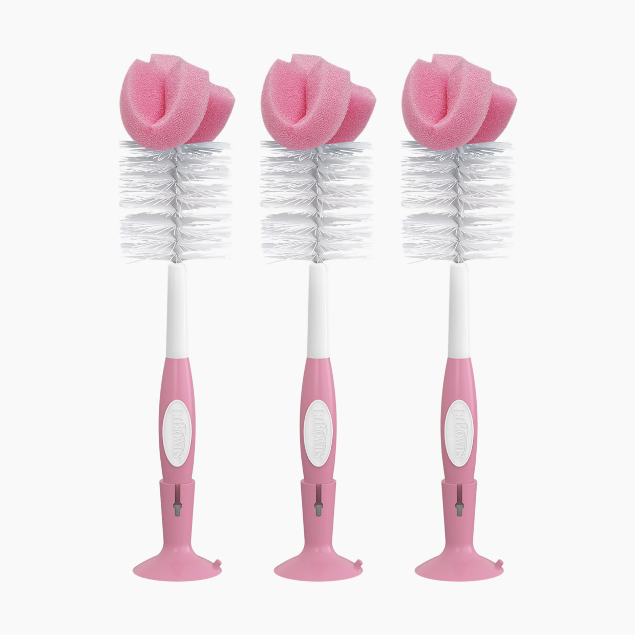 Dr. Brown's Sponge Baby Bottle Cleaning Brush Set - Pink.