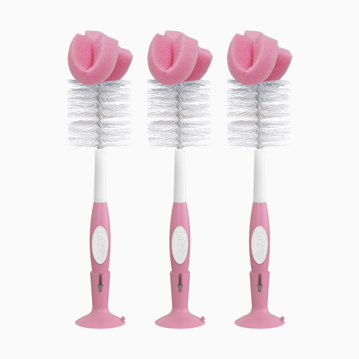Dr. Brown's Sponge Baby Bottle Cleaning Brush Set - Pink.