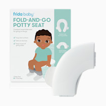 Frida Baby Fold-and-Go Portable Potty Seat for Toilet, Foldable Travel Potty Seat for Toddler, Fits Round & Oval Toilets, Non-Slip Base, Handles, Includes Free Travel Bag
