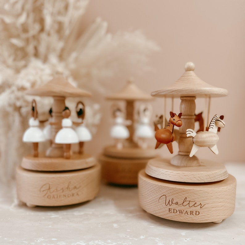 Blossom and Pear Personalised Musical Carousel.