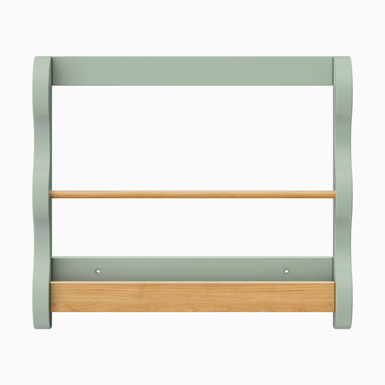 babyletto Lido Wave Book Rack - Light Sage/Honey.