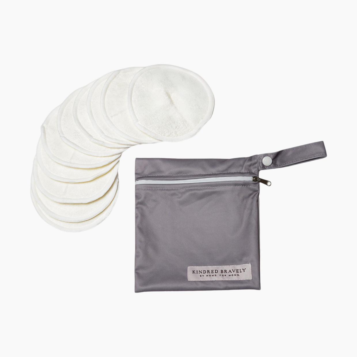 Kindred Bravely Organic Bamboo Breast Pads (10 Pack) - Beige/Blue, Regular, 10.