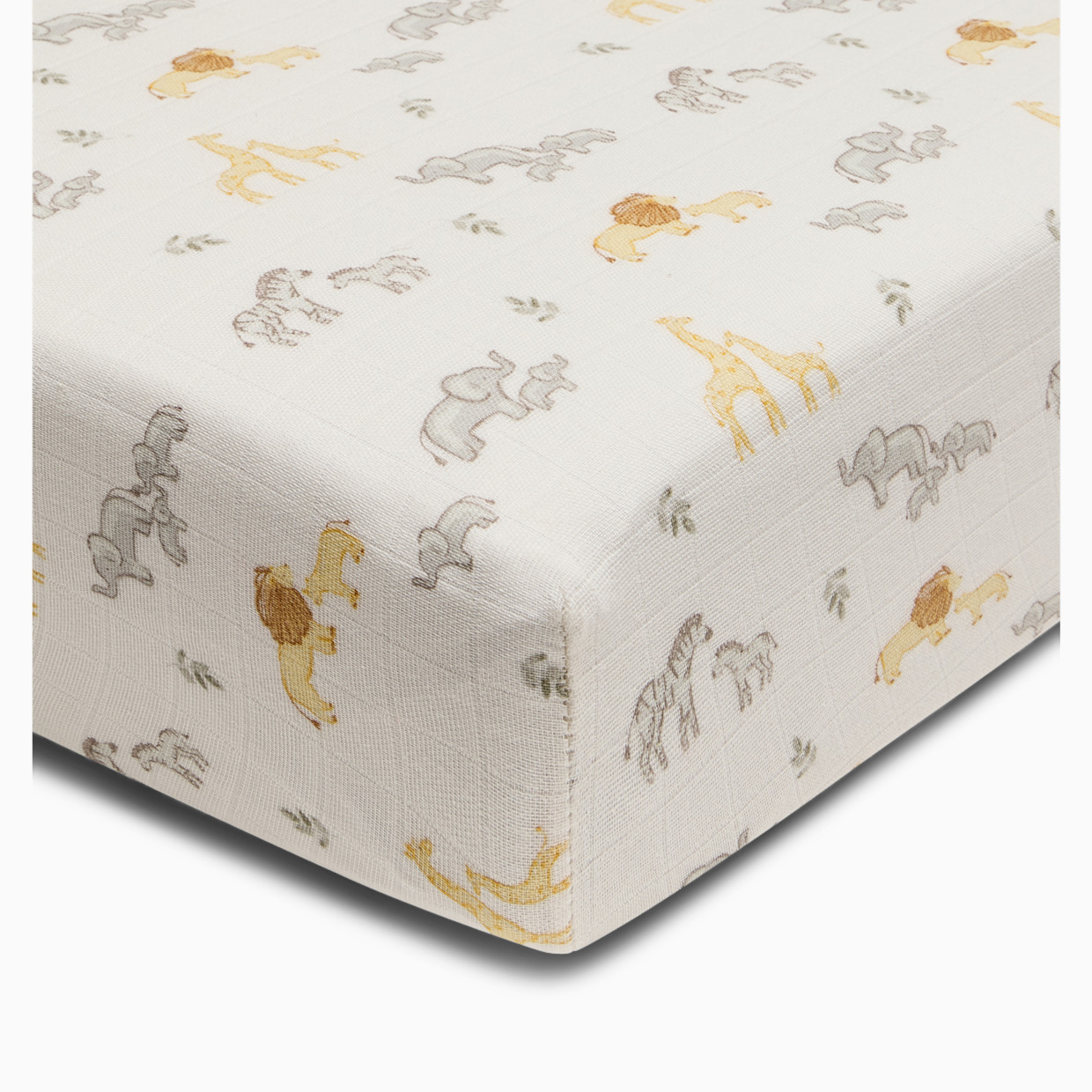 Tiny Kind Organic Cotton Muslin Crib Sheet - Safari Adventure.