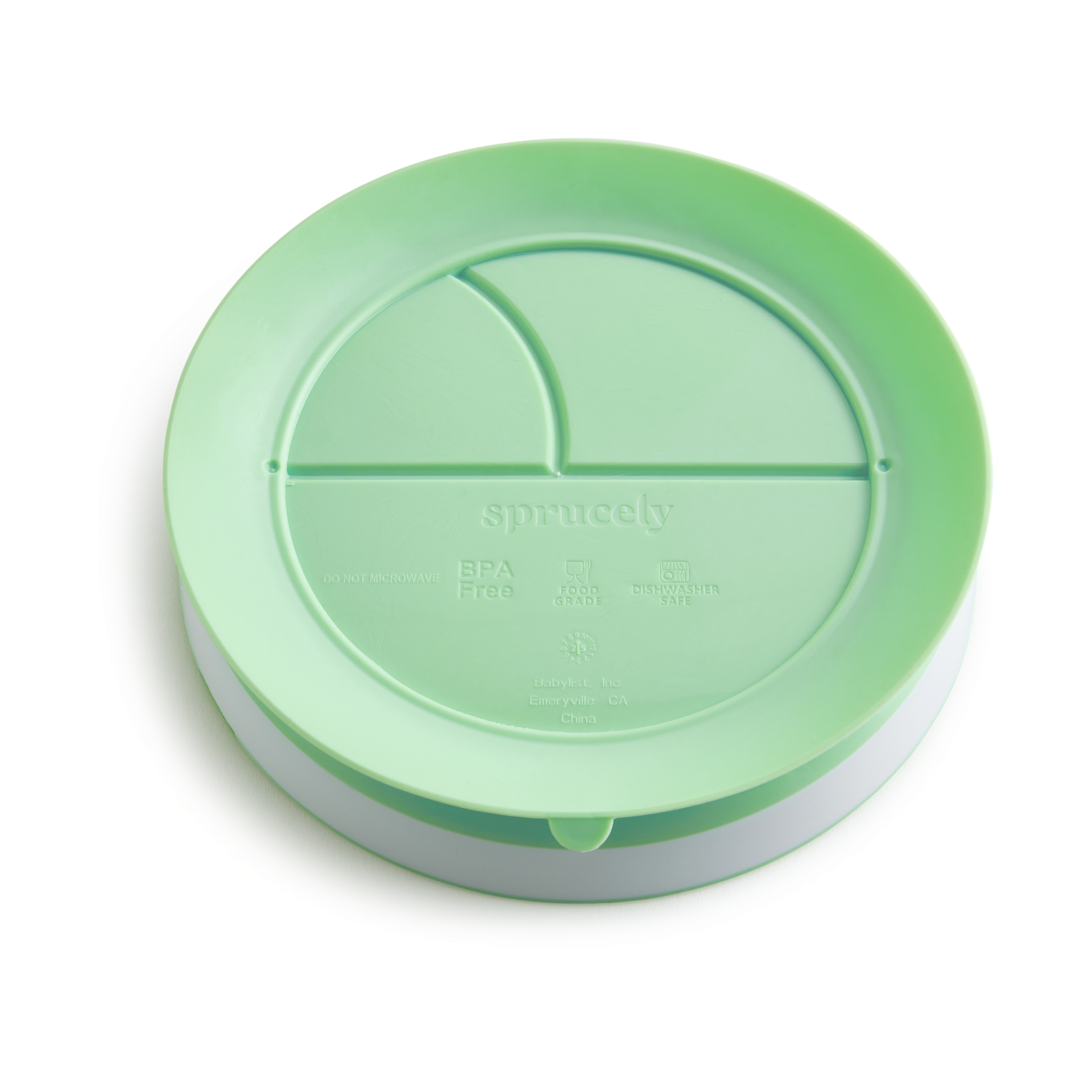 Sprucely Suction Plate - Green/Sand, 4.
