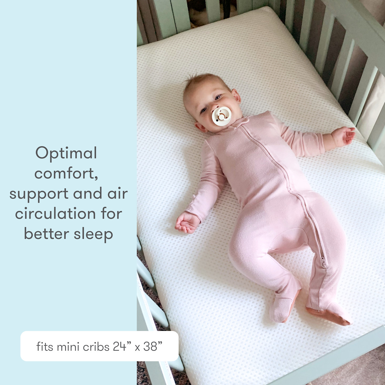 Newton Baby Mini Crib Size Breathable Mattress - White.