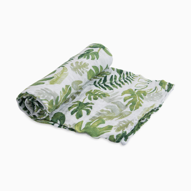 Little Unicorn Cotton Muslin Swaddle Blanket - Tropical Leaf.