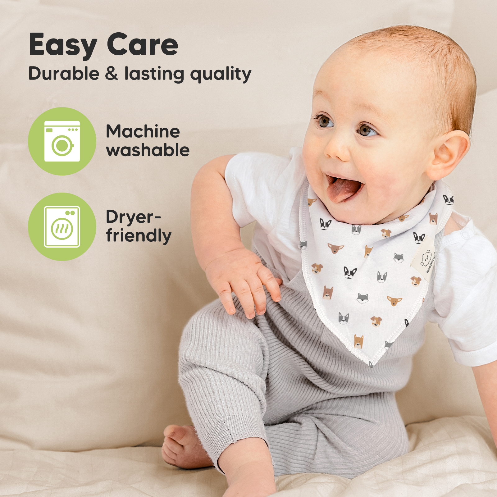 KeaBabies Organic Bandana Bibs (8 Pack) - Pets & Paws, 8.