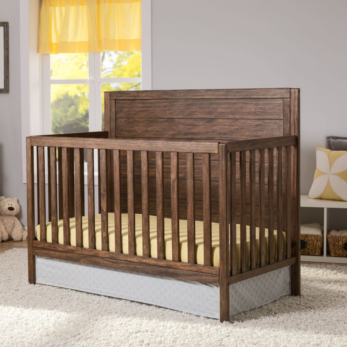 Delta cambridge convertible cheap crib in rustic grey