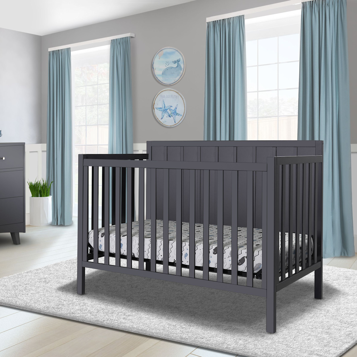 Sorelle Essex 4-in-1 Convertible Crib - Midnight.