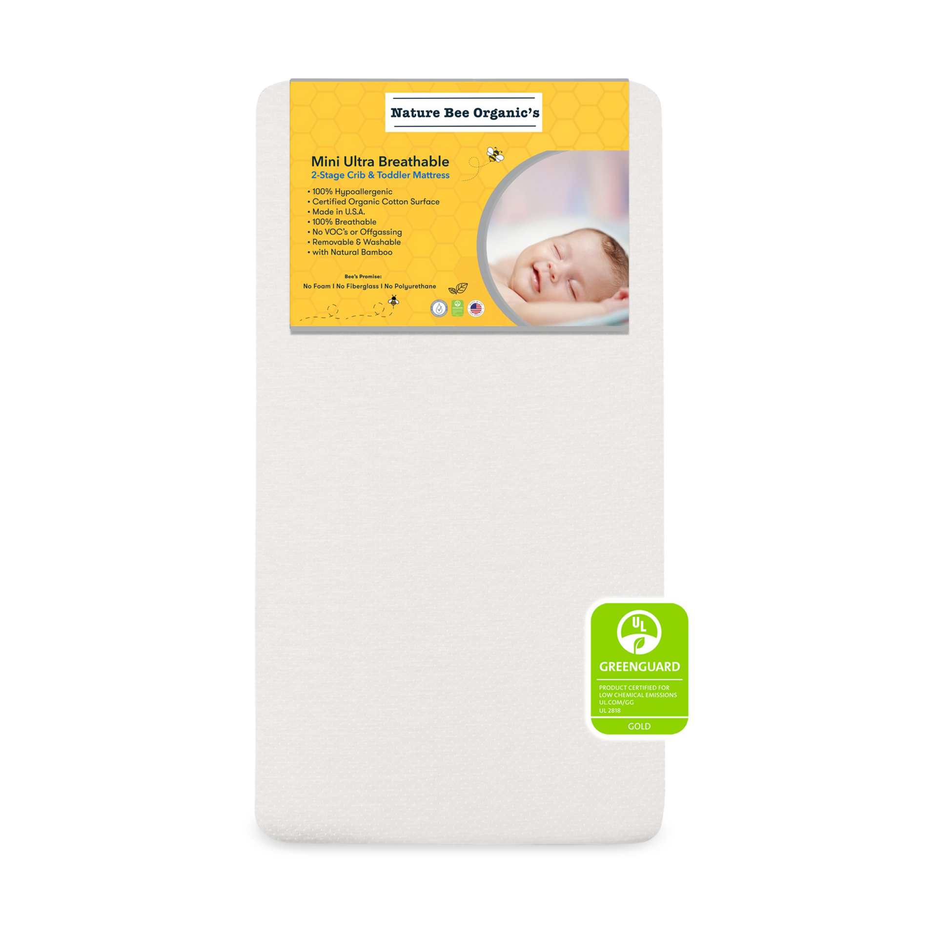 Nature Bee Organic's Mini Crib Size 2-Stage Mattress.