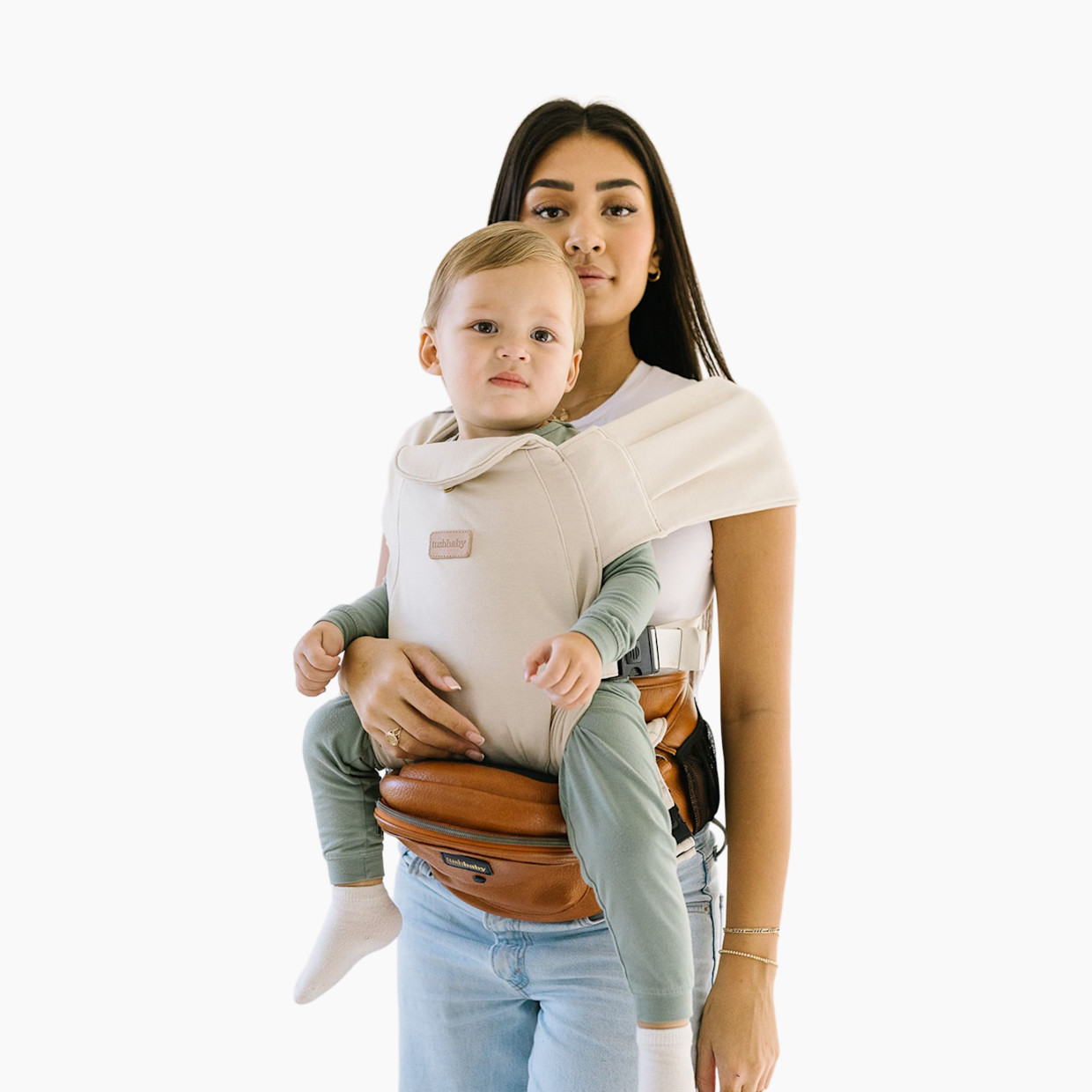 Tushbaby Hip Seat Hands-Free Attachment - Cream.