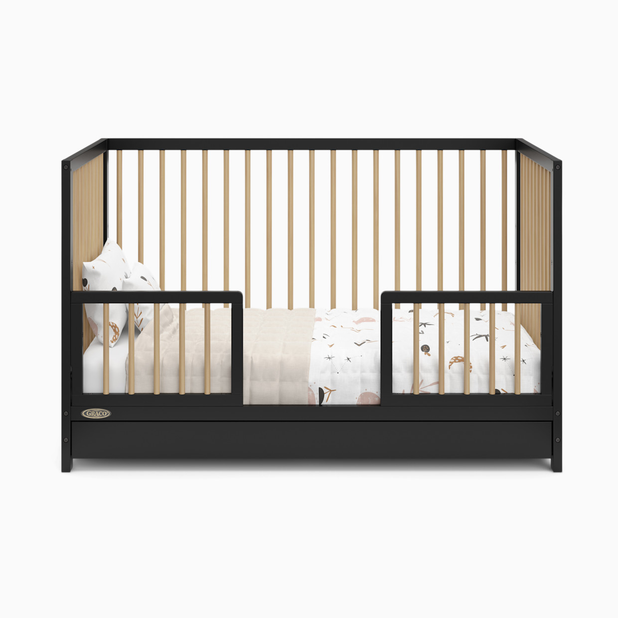 Storkcraft Universal Toddler Safety Guardrail Kit (Dowels) - Black And Driftwood.