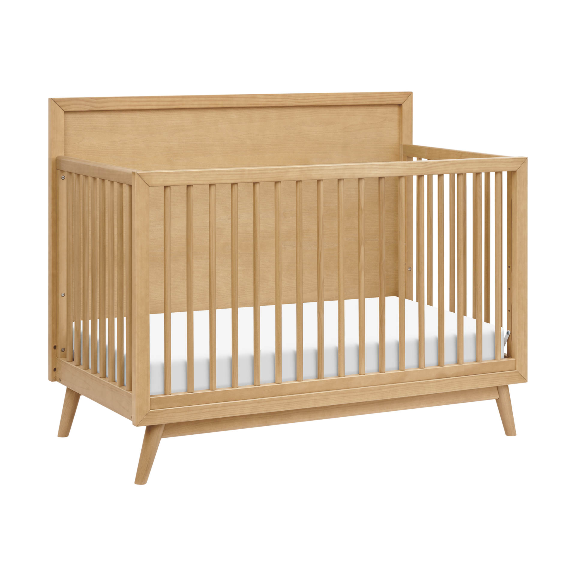 babyletto Palma 4-in-1 Convertible Crib with Toddler Bed Conversion Kit - Honey.
