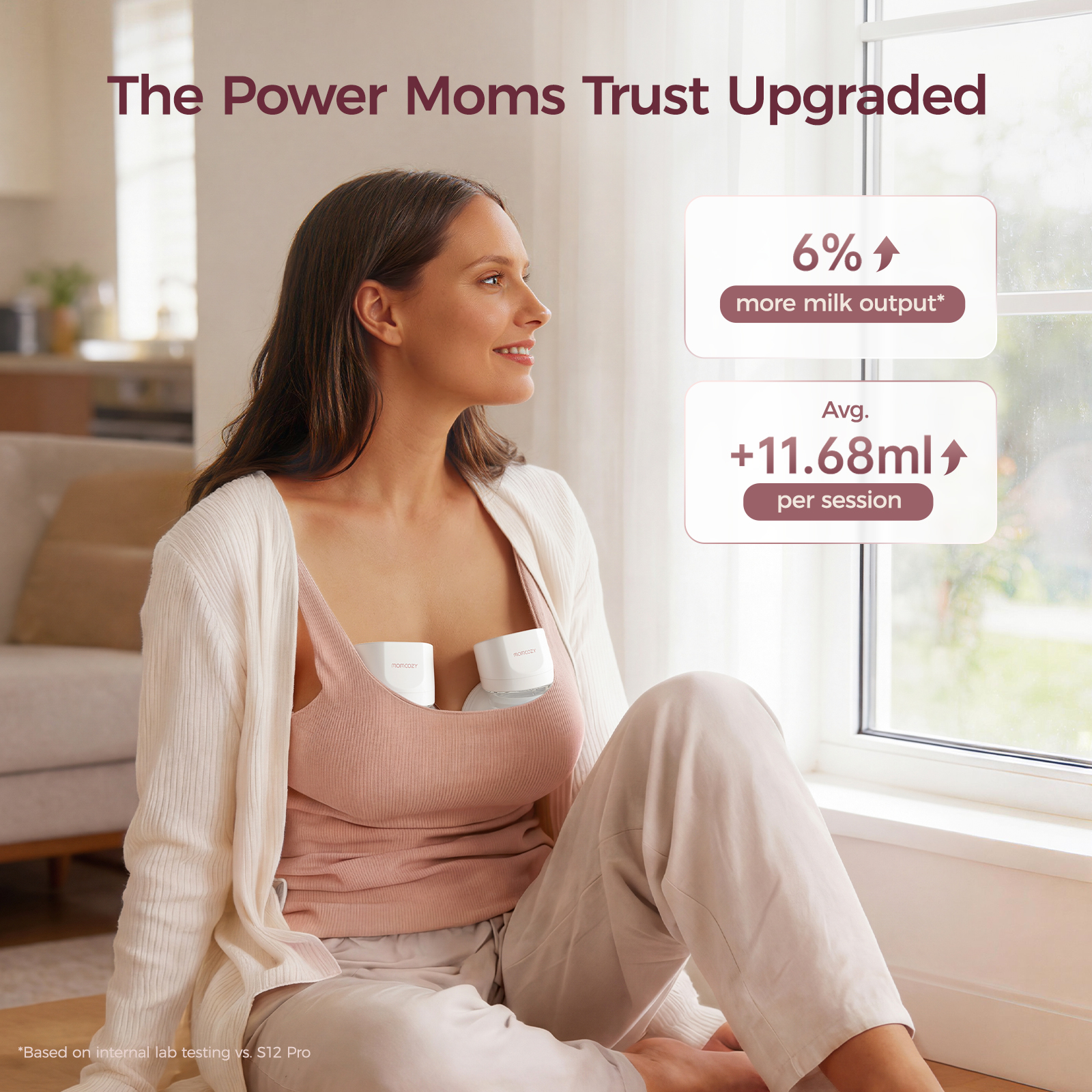 Momcozy S12 Pro Quick Wearable Breast Pump - White.