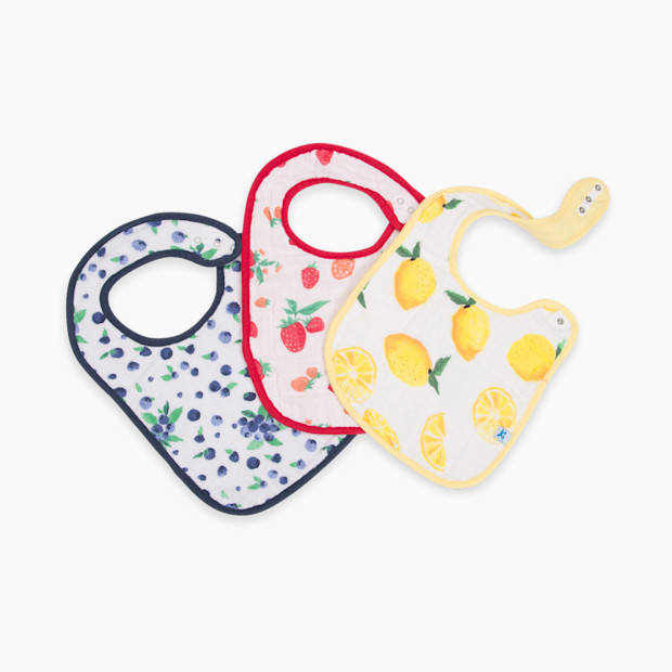 Little Unicorn Cotton Muslin Classic Bib (3 Pack) - Berry Lemonade.