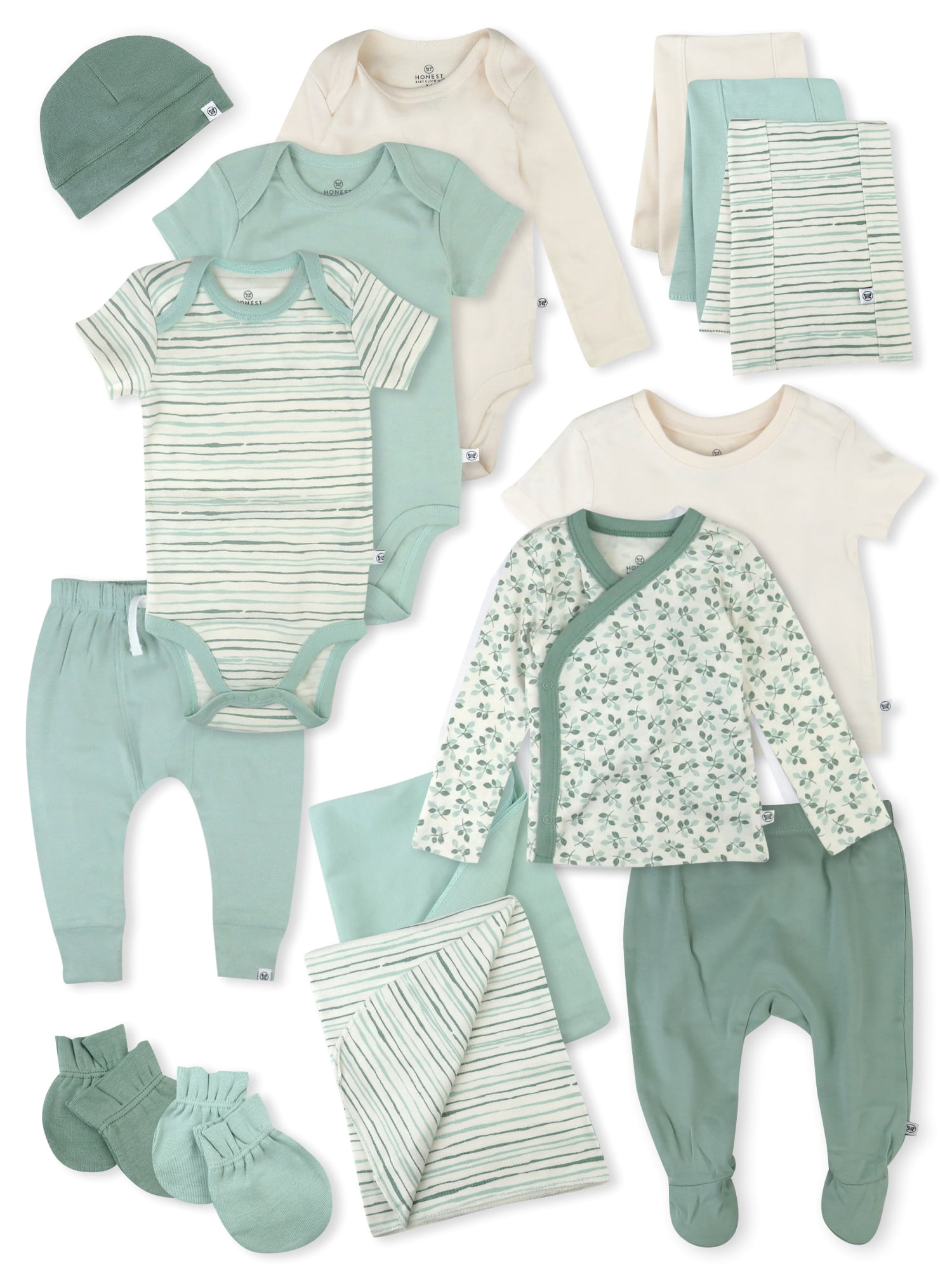 Honest Baby Clothing 15-Piece Welcome Home Organic Cotton Gift Set.