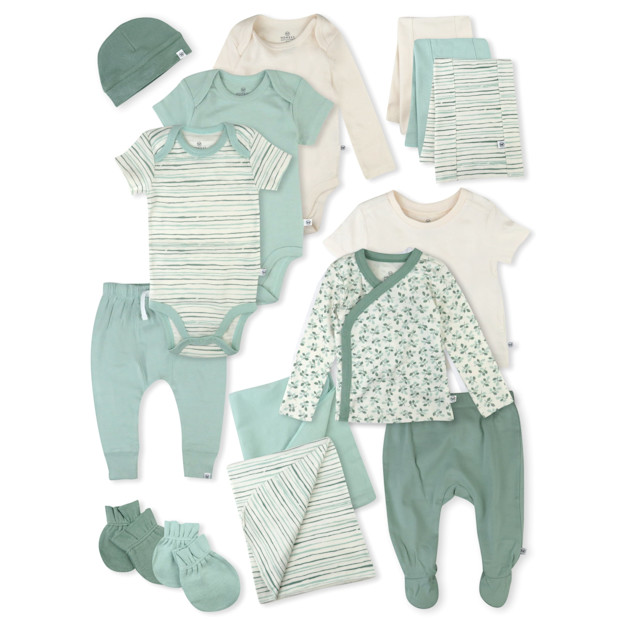 Honest Baby Clothing 15-Piece Welcome Home Organic Cotton Gift Set.