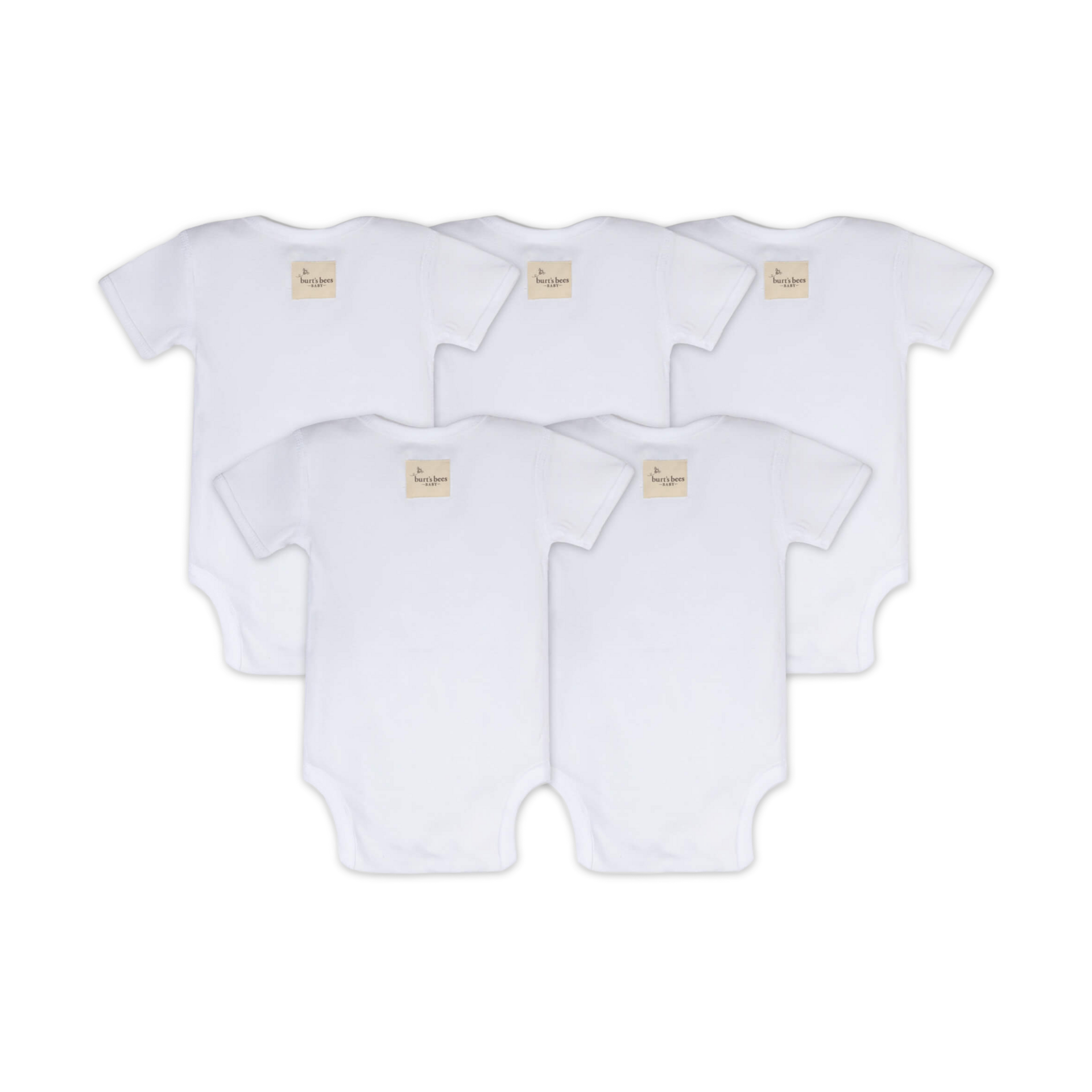 Burt's Bees Baby Organic Short Sleeve Bodysuit (5 Pack).