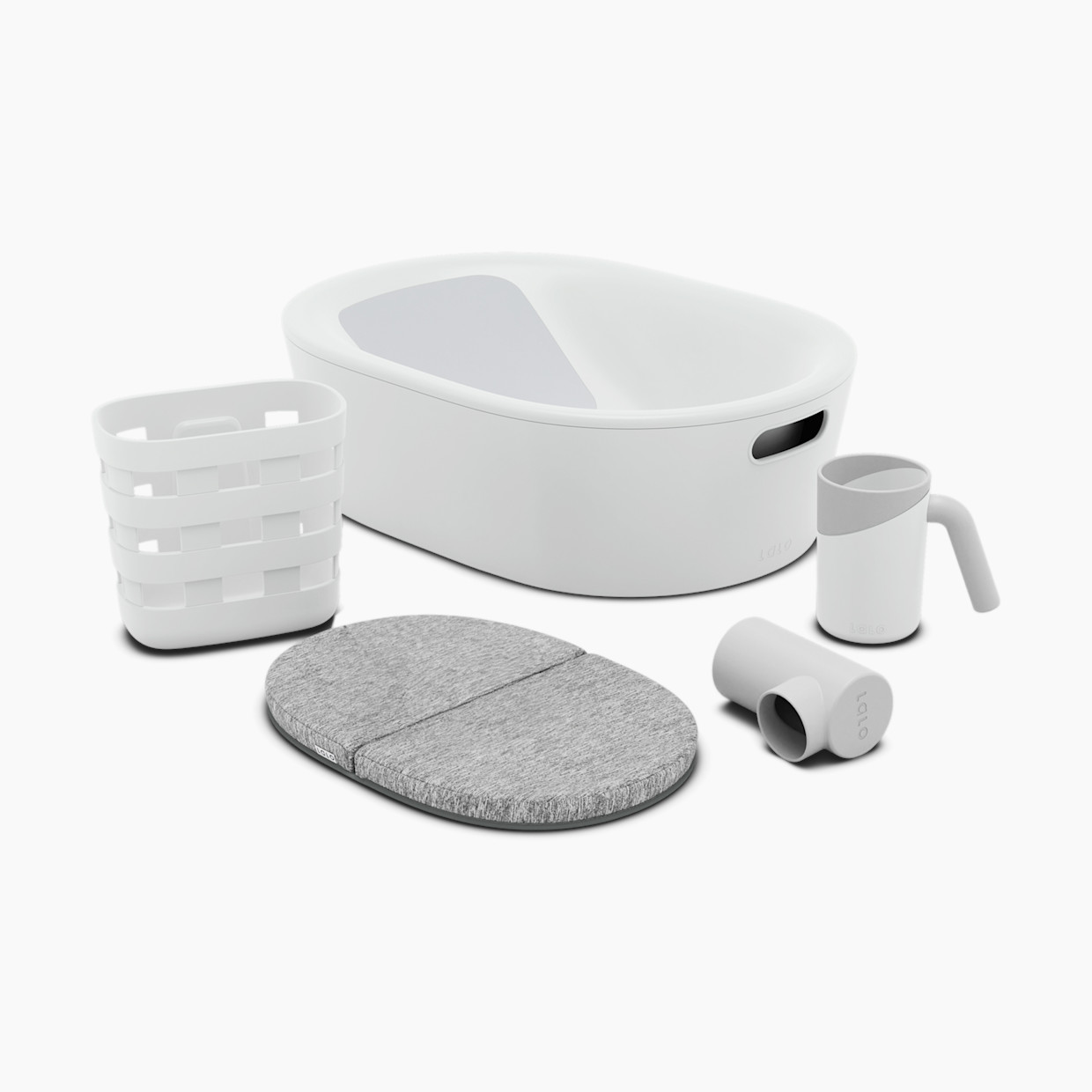 Lalo Bathtime Full Kit - Tub & Accessories - Coconut.