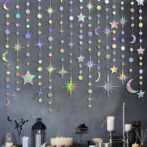 Iridescent Star & Moon Party Garland.