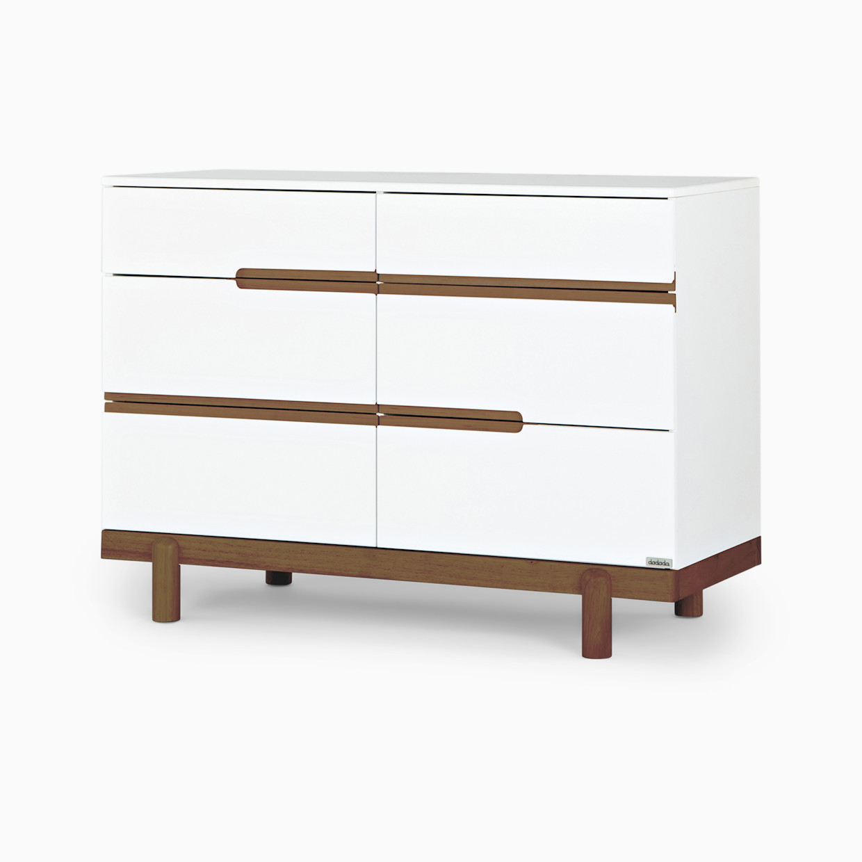 dadada Bliss 6-Drawer Dresser - White/Walnut.