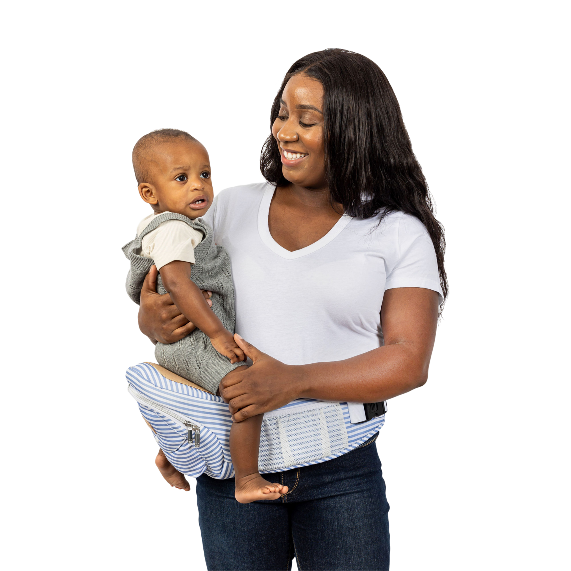 tushbaby Lite Hip Seat Carrier Blue Stripe Babylist Shop