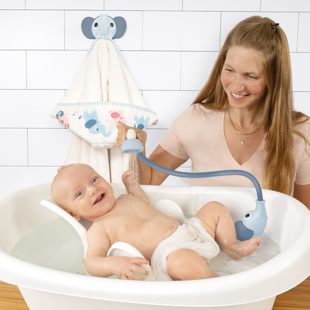 Yookidoo Elephant Baby Shower Bath Set - Cloudy Blue.