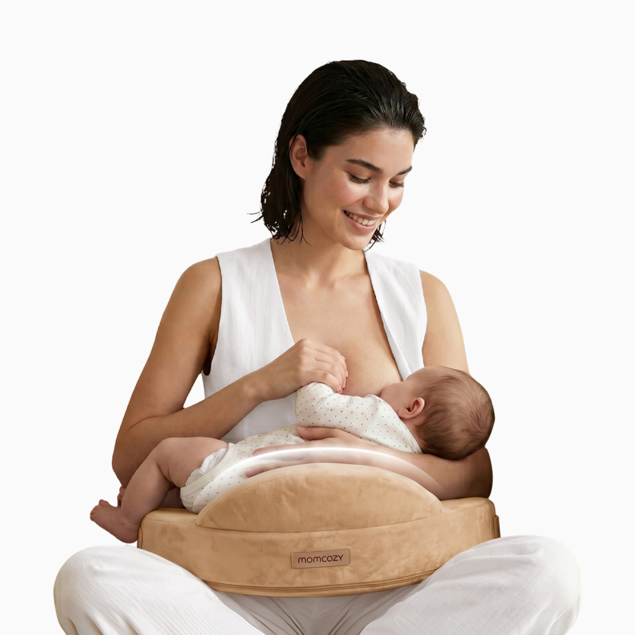 Momcozy Upgraded Adjustable Nursing Pillow - Camel.