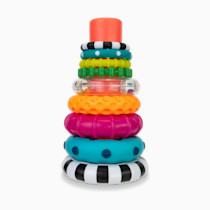 Sassy Stacks of Circles Stacking Ring STEM Learning Toy, Age 6+ Months, Multi, 9 Piece Set