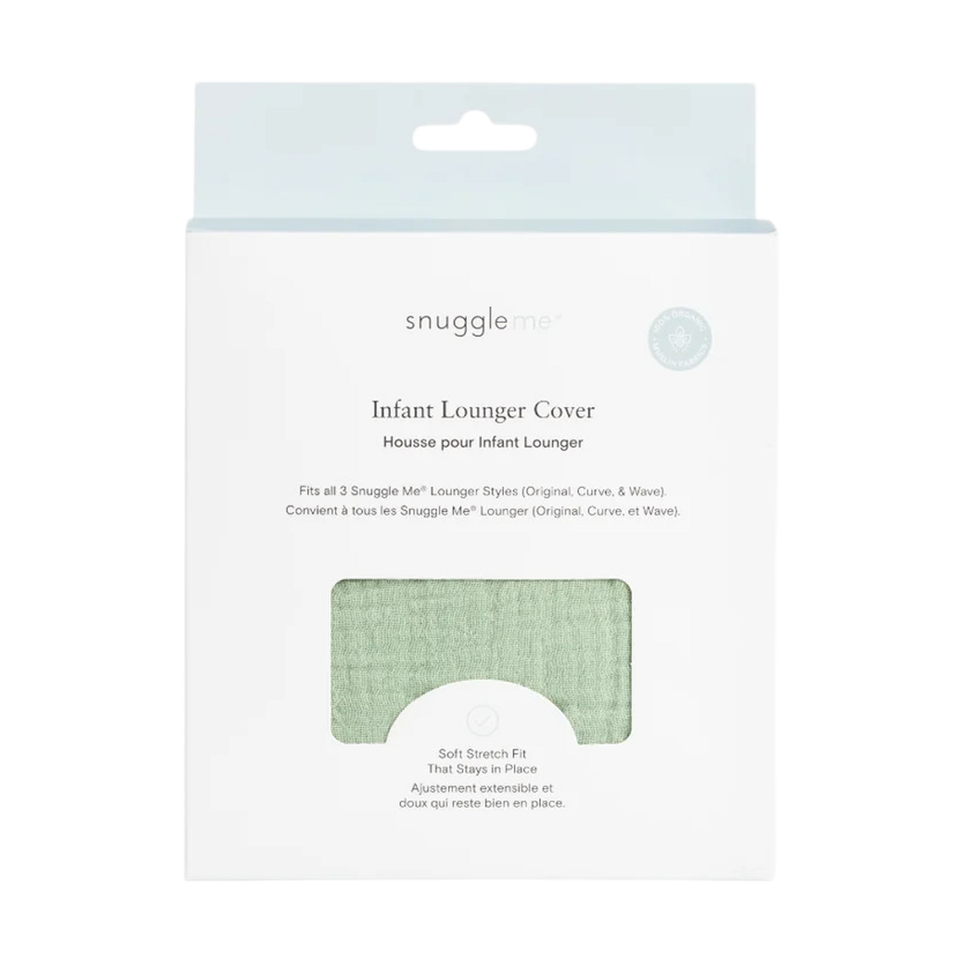 Snuggle Me Organic SMO Lounger Cover Muslin - Sage.
