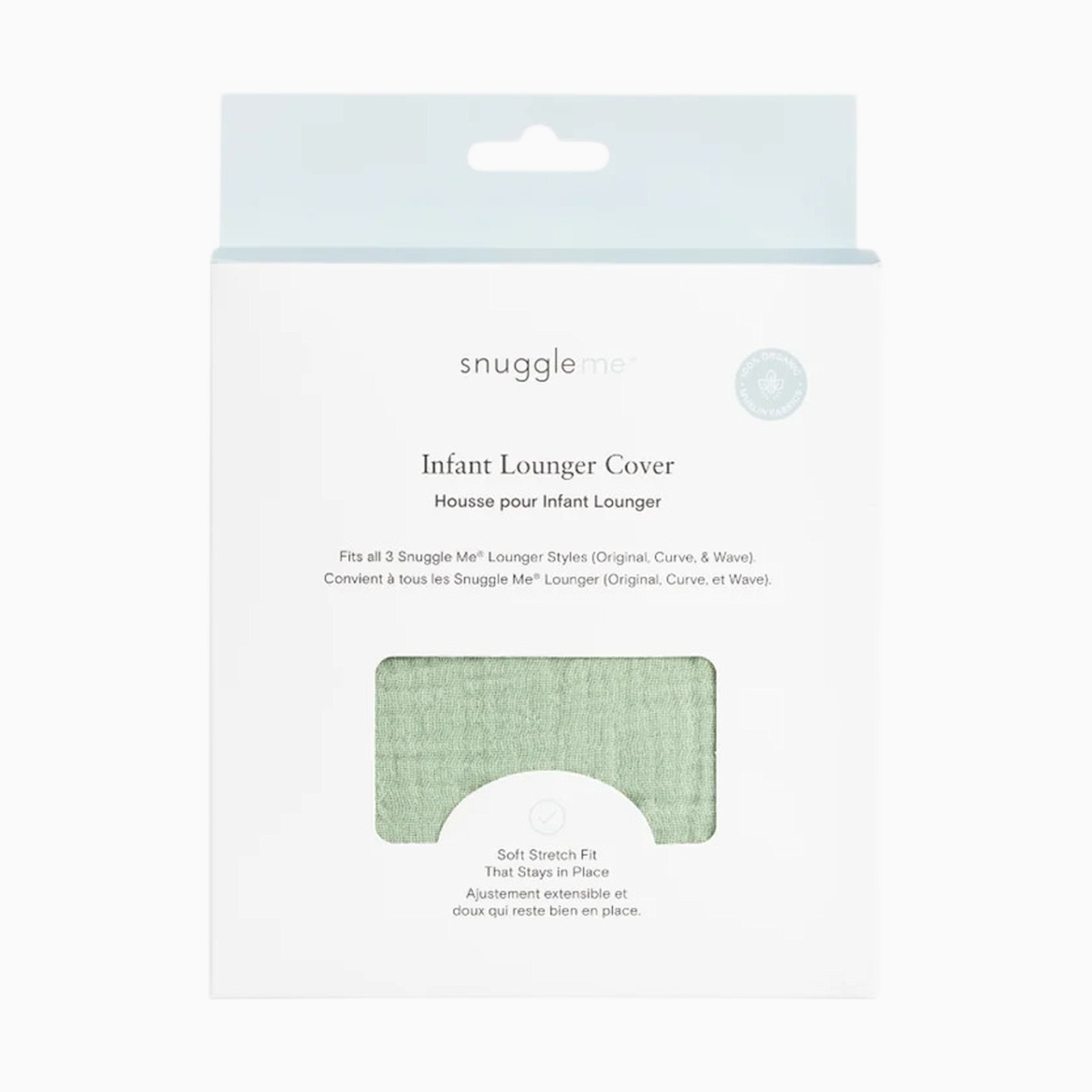 Snuggle Me Organic SMO Lounger Cover Muslin - Sage.