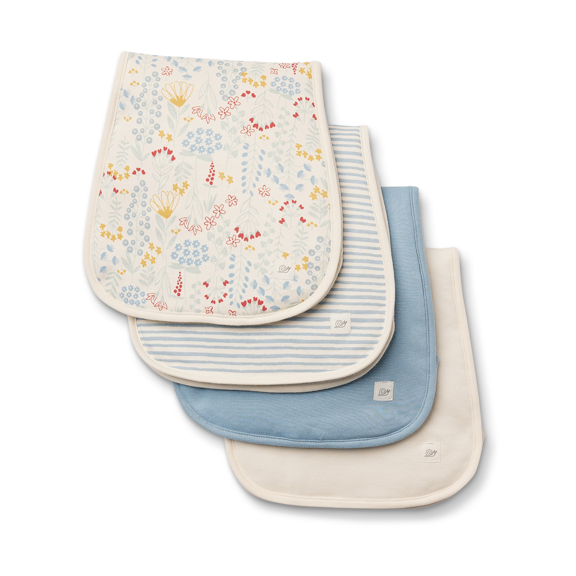 Tiny Kind 4 Pack Organic Burp Cloth - Multi Floral