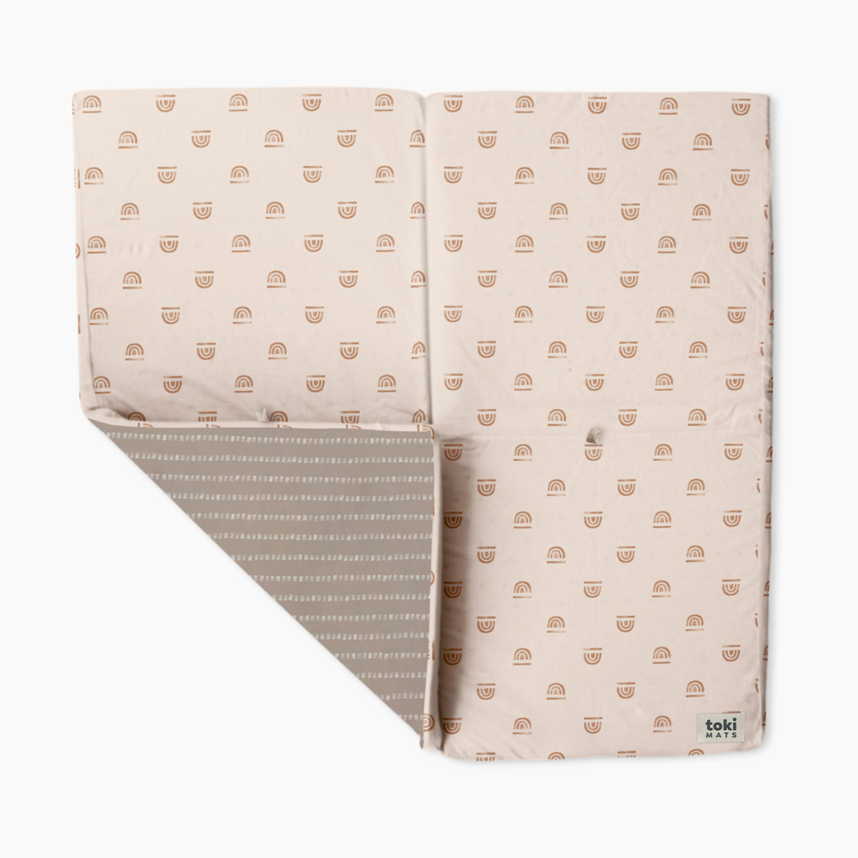 Toki Kids Standard Organic Cotton Play Mat - Rainbow Peach.