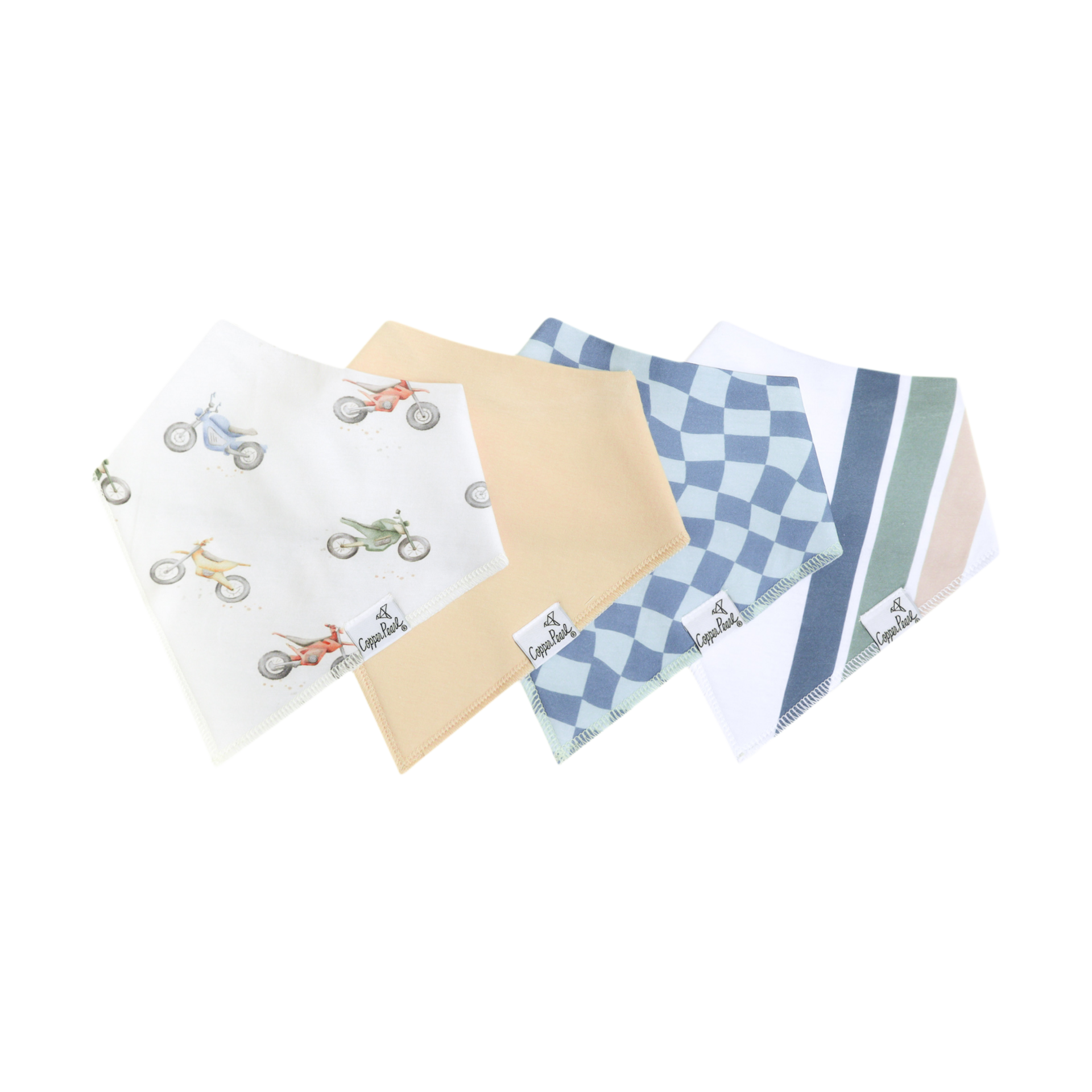 Copper Pearl Baby Bibs 4 Pack & 6 Pack, Bandana Drool Bibs for Baby Girl & Boy, Soft Cotton Bibs for Drooling and Teething
