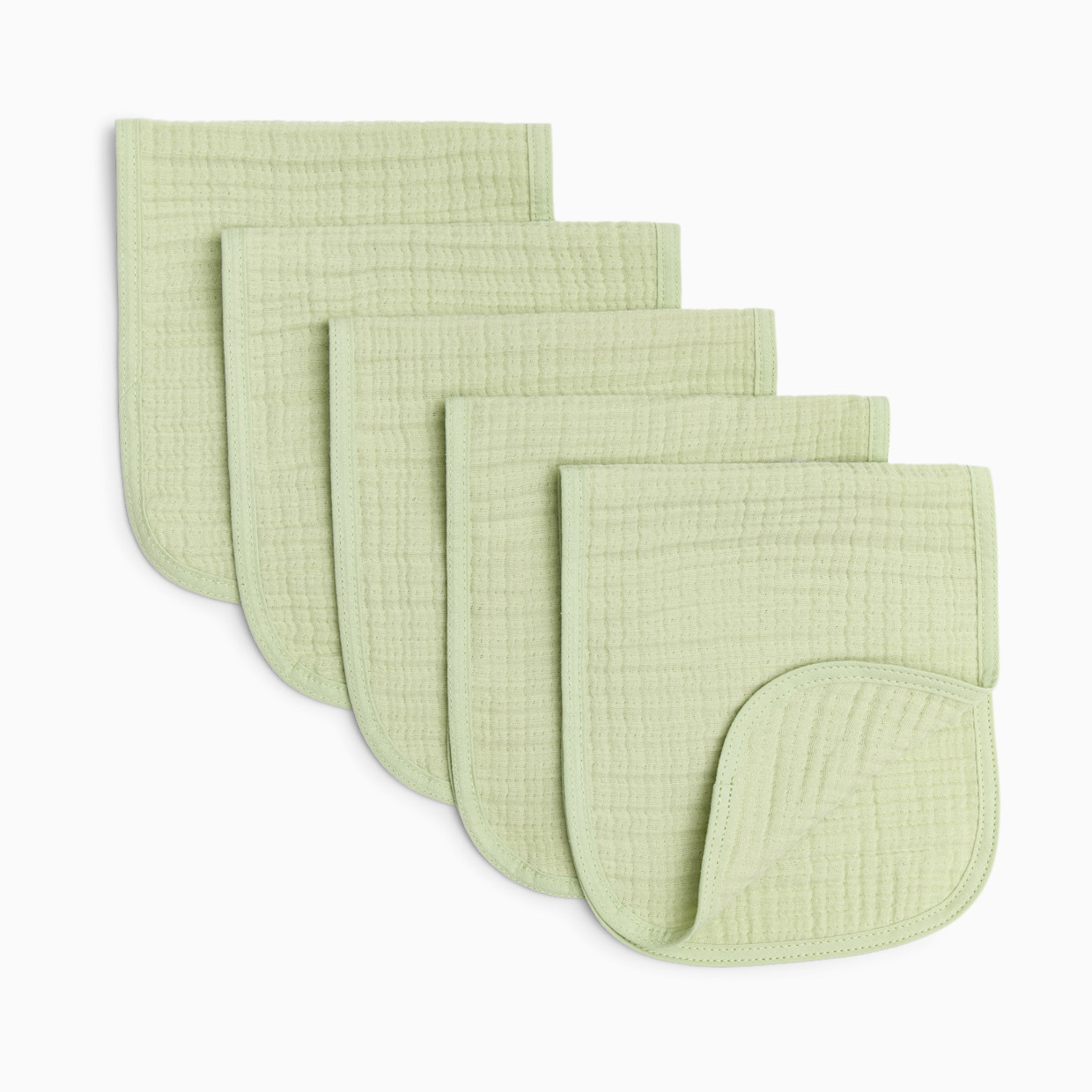 Small Story Muslin Burp Cloth (5 Pack) - Sage.