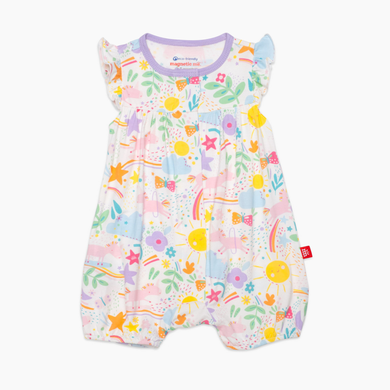 Magnetic Me Modal Magnetic Romper - Sunny Day Vibes, 3-6 M.