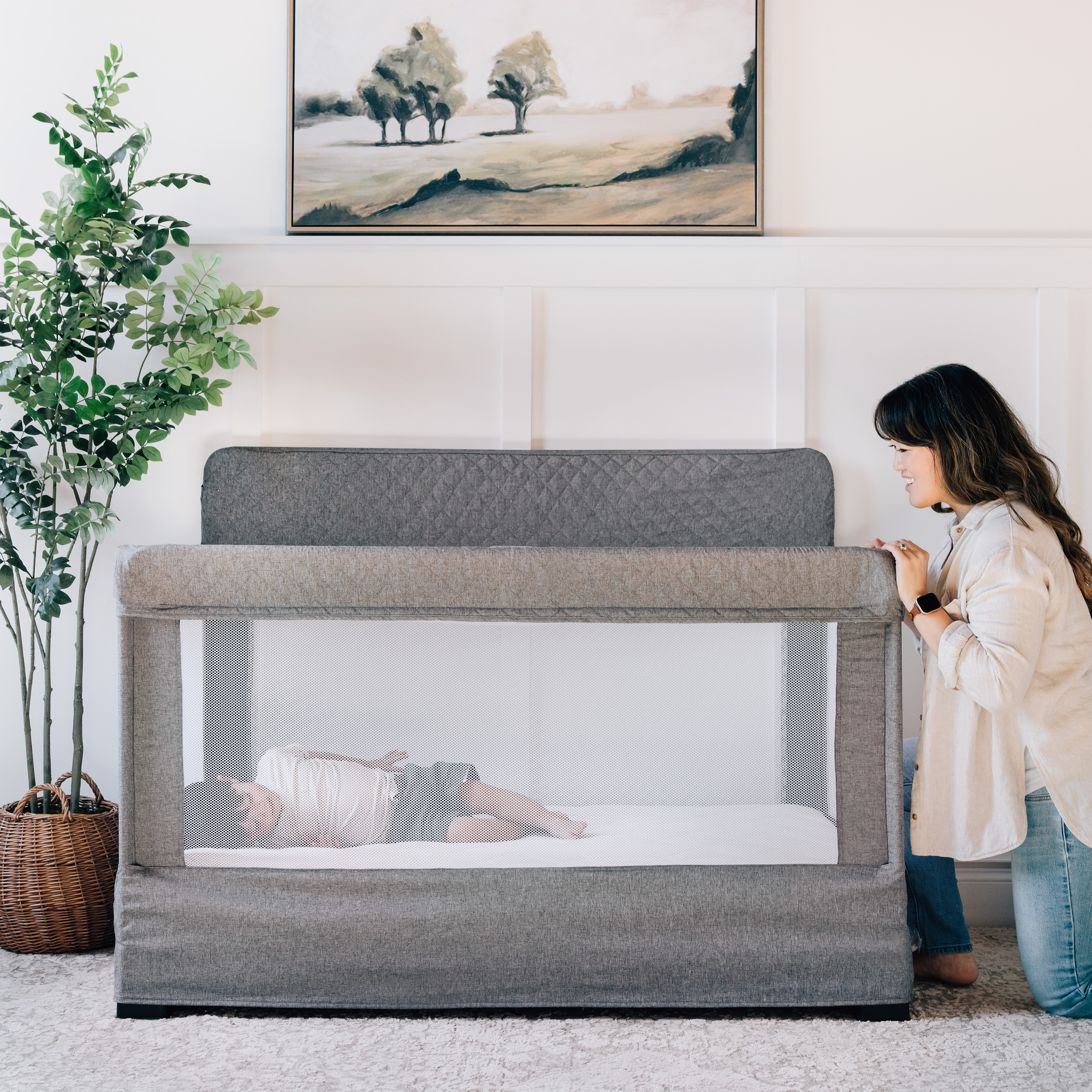 Baby Delight Lunaire Full-Size Mesh Crib & Playard.