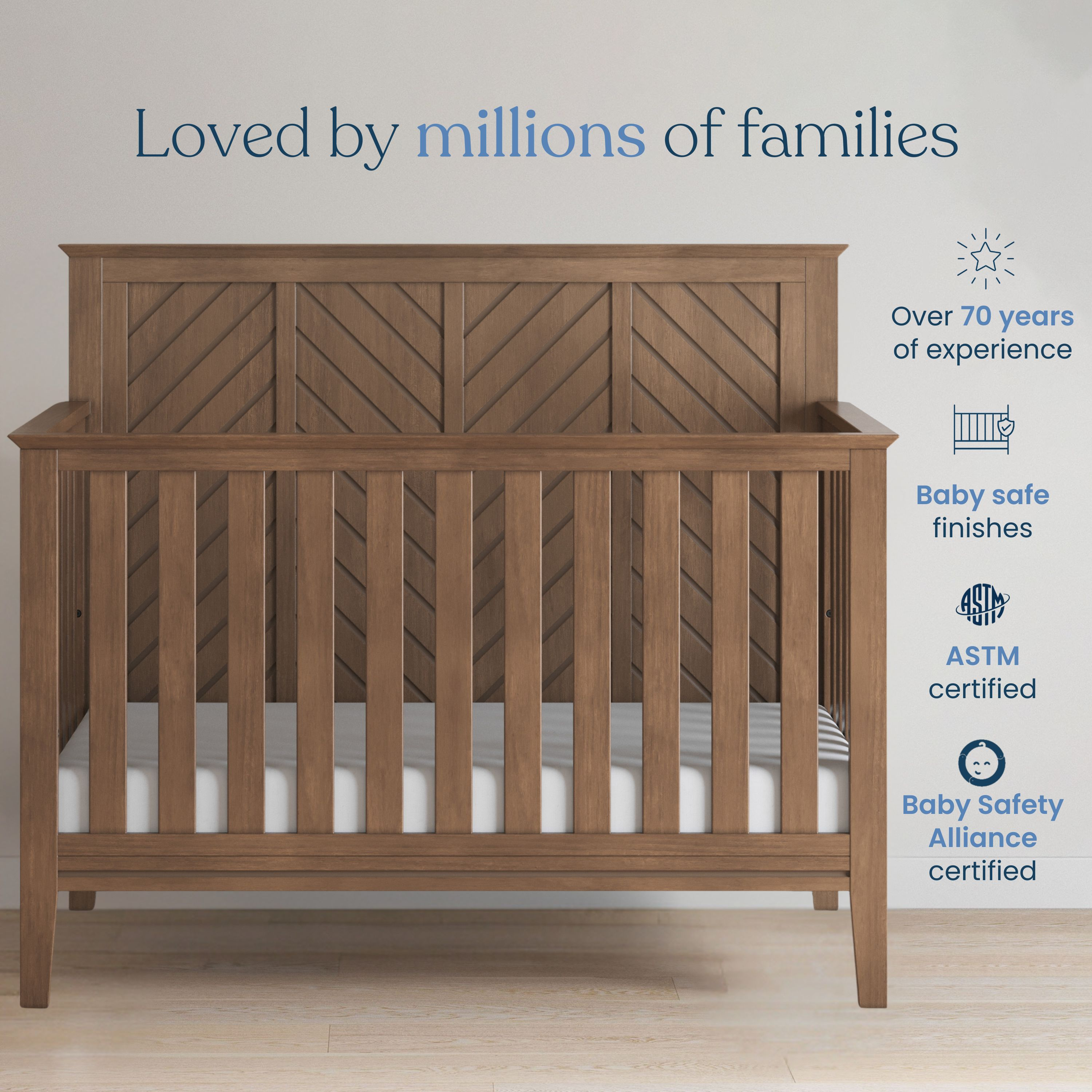 Child Craft Atwood 4-In-1 Convertible Crib - Cocoa Bean.