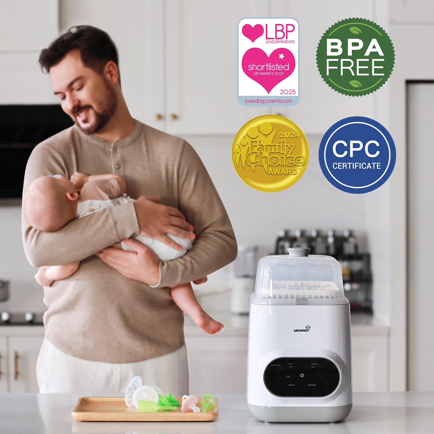 GROWNSY All-in-One Bottle Washer and Sterilizer and Dryer.