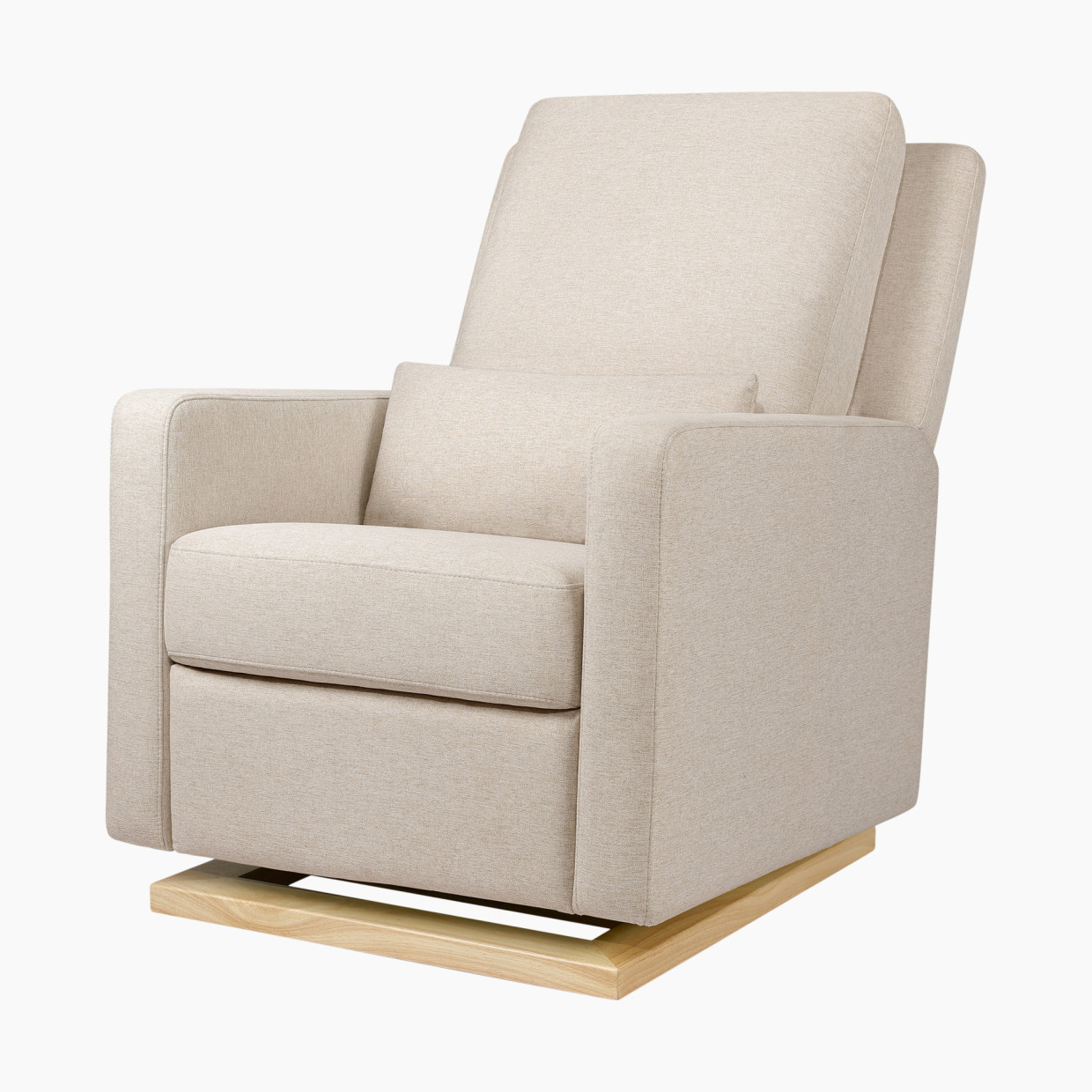 babyletto Sigi Recliner and Glider - Performance Beach Eco-Weave With Light Wood Base.