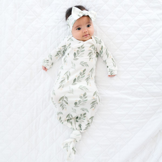 Copper Pearl Knotted Gown - Fern, 0-4 M.