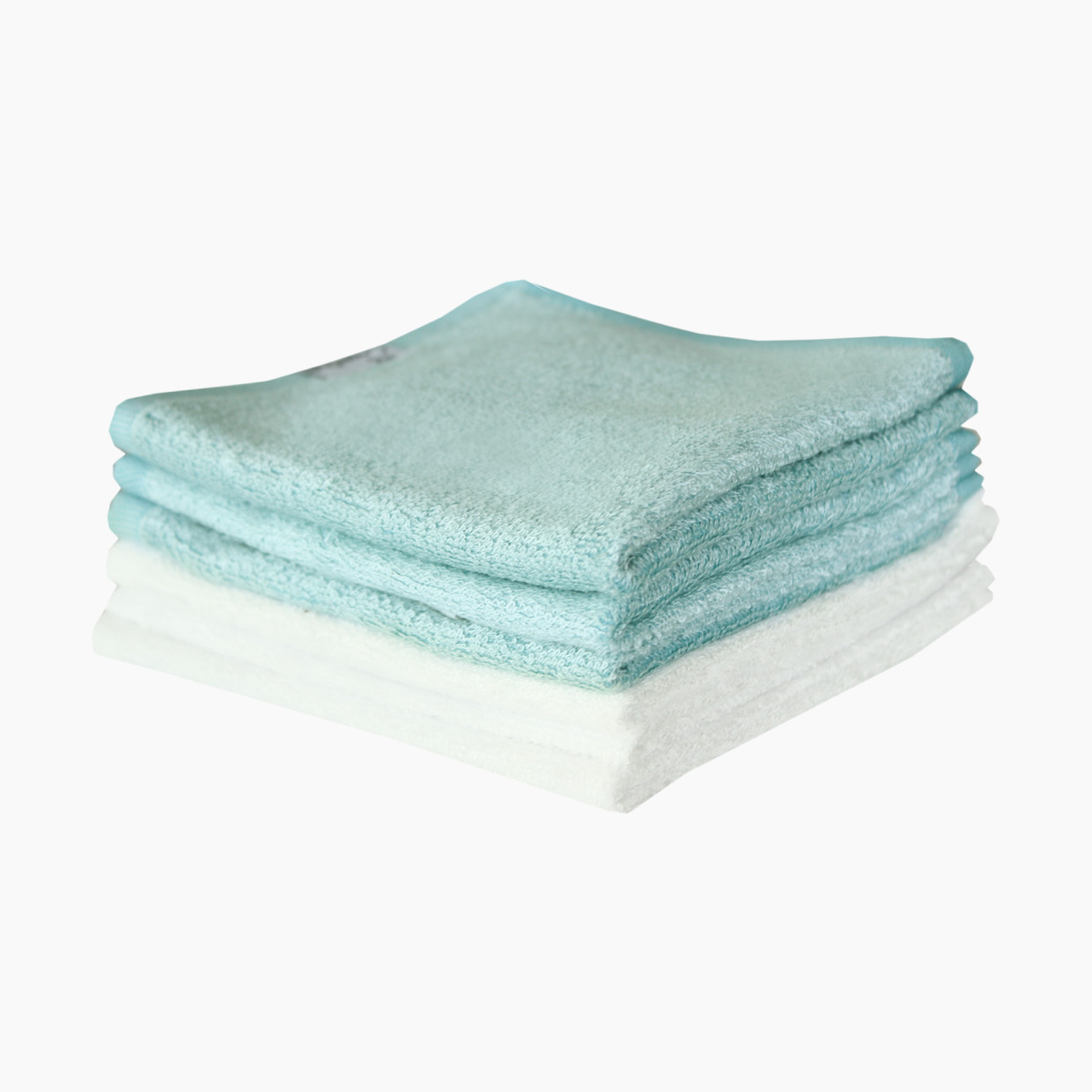 Copper Pearl Ultra Soft Washcloth (6 Pack) - White/Blue.