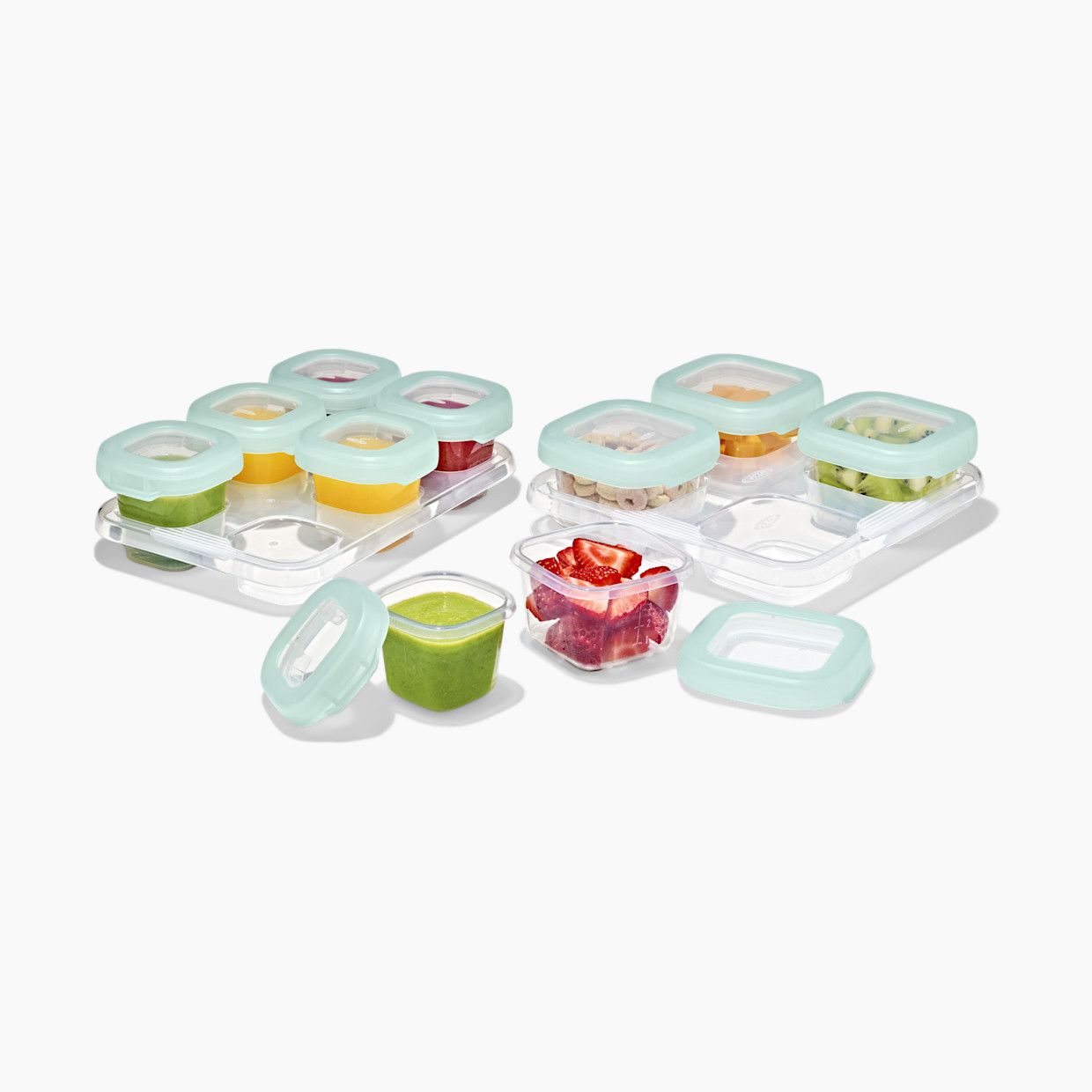 OXO Tot Baby Blocks 12-Piece Food Storage Container Set - Opal.