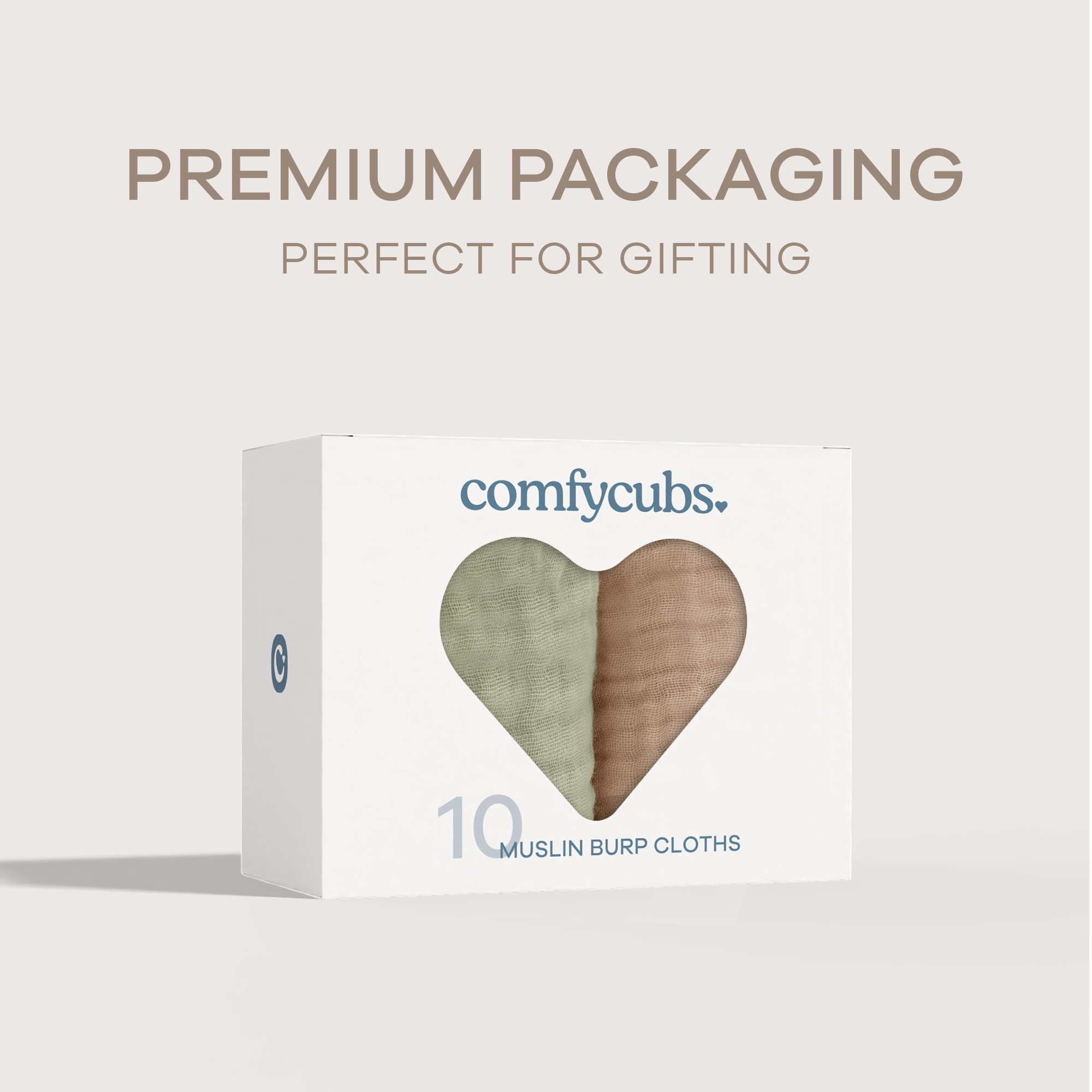 Comfy Cubs 6-Layer Muslin Burp Cloths Set (10 Pack) - Multicolor.