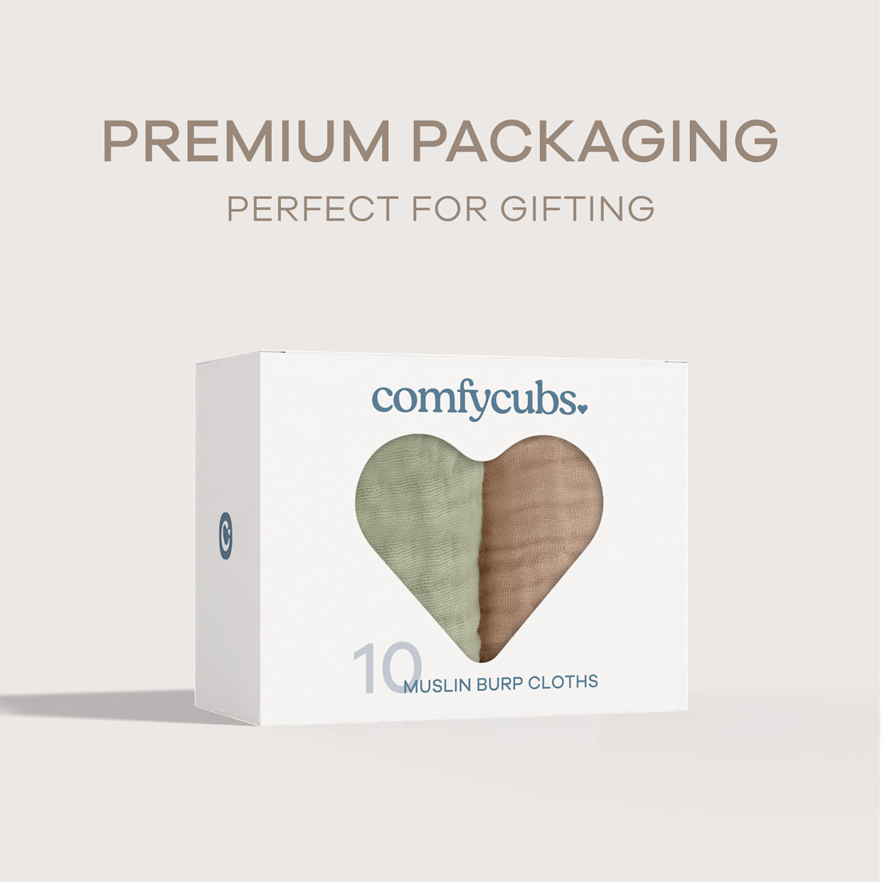 Comfy Cubs 6-Layer Muslin Burp Cloths Set (10 Pack) - Multicolor.