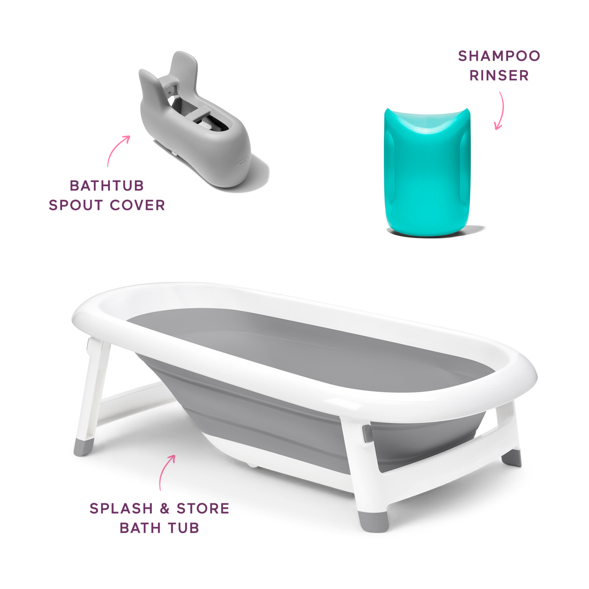 OXO Tot Bath Tub & Accessories Bundle Babylist Shop