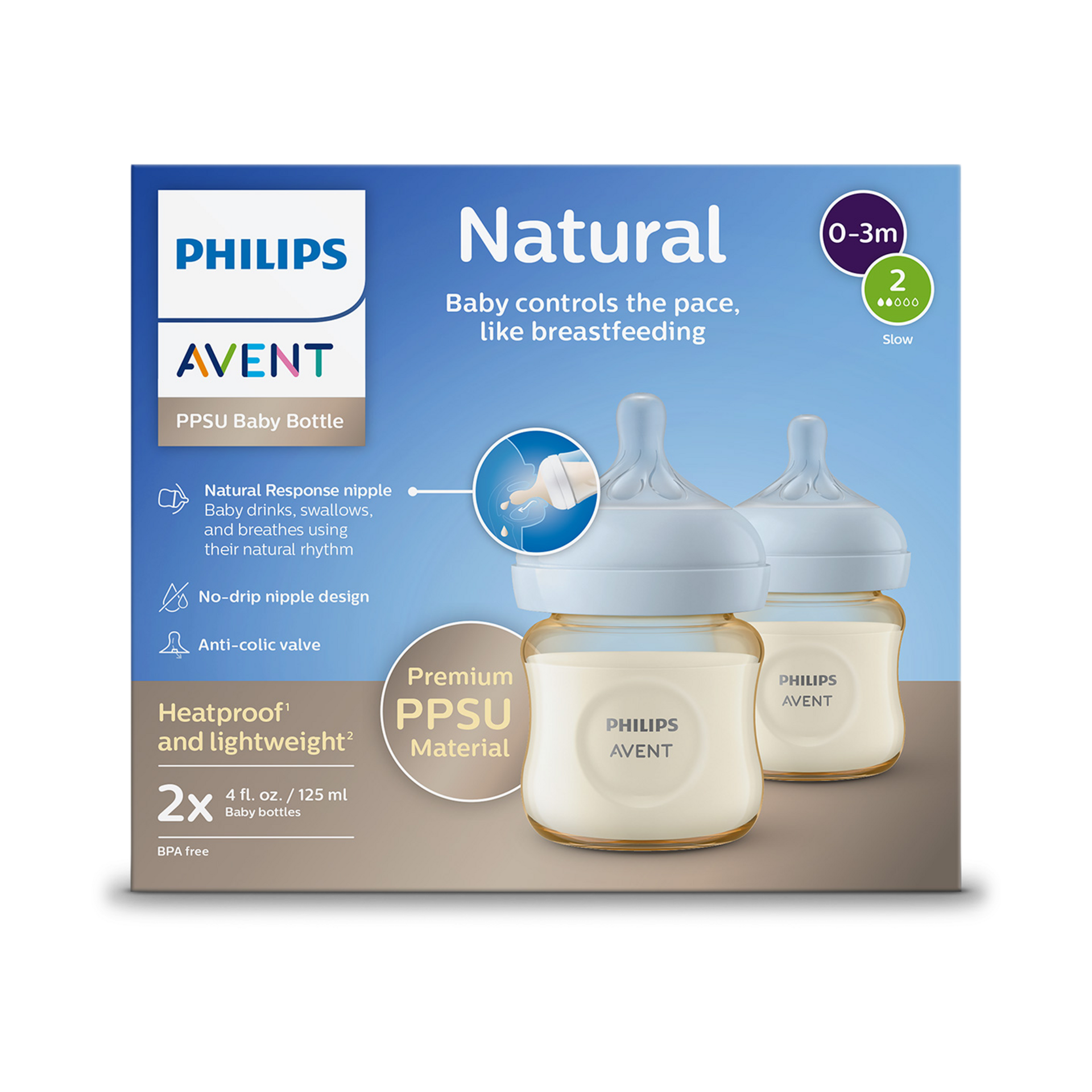 Philips Avent PPSU Natural Baby Bottles - 4 Oz.