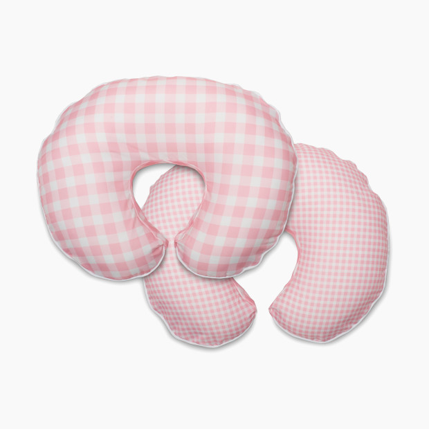 Boppy Premium Nursing Support Pillow Cover - Pink/White Jumbo Plaid.