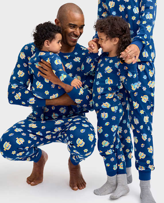 Glow Hanukkah Matching Family Pajamas.